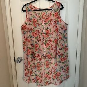 Pink Floral High-Low Top